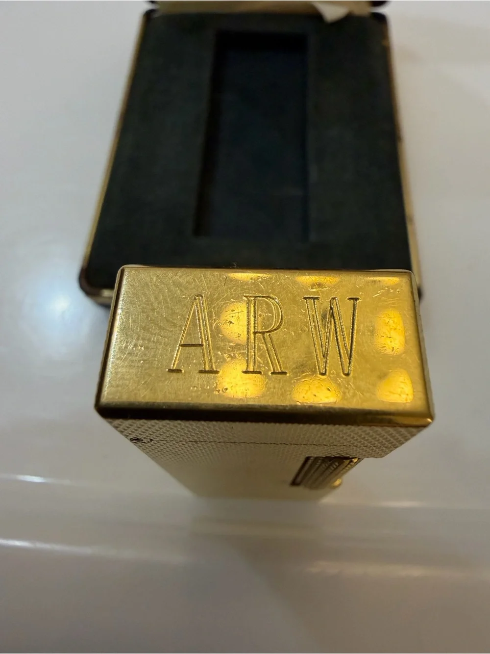 Vintage Dunhill Rollagas Gold Plated Lighter - Barley Pattern - Swiss Made